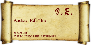 Vadas Réka névjegykártya